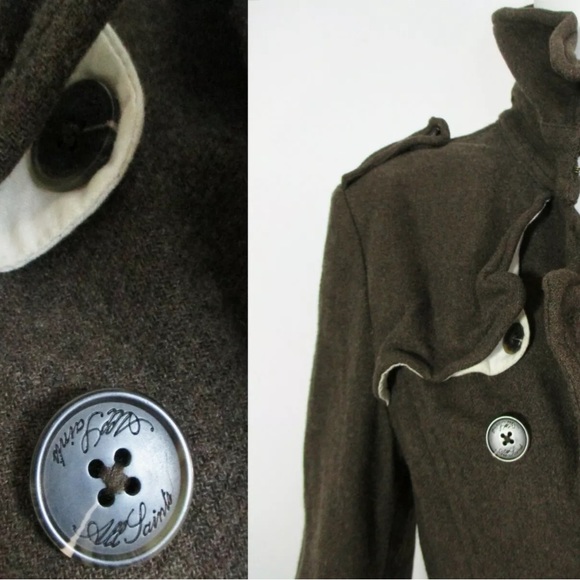 ALL SAINTS Wool Trench Coat - Picture 6 of 8
